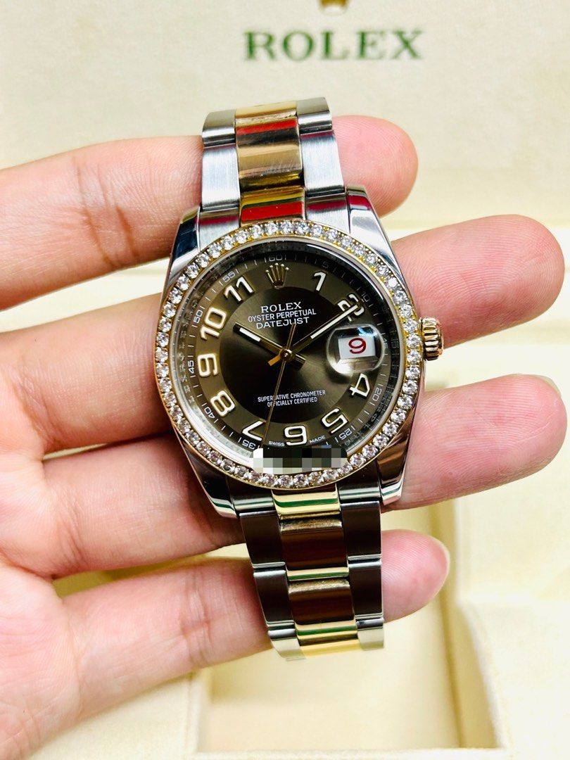 ROLEX Datejust 116243 Rare Bronze Chocolate Arabic Dial 36mm