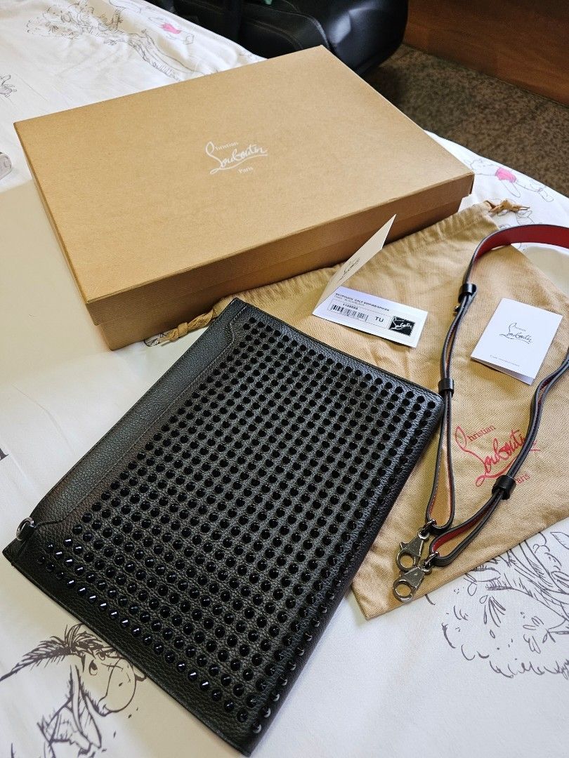 Rtp 1.5k Christian Louboutin Skypouch Empire Calf Studded Bag