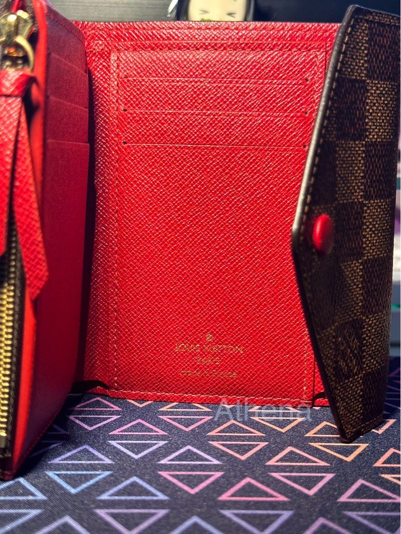  Louis Vuitton Damier Ebene Canvas Victorine Cartera N41659  Rojo, Rojo - : Ropa, Zapatos y Joyería