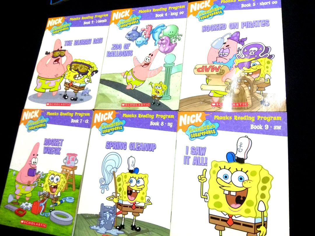 SCHOLASTIC 9pcs Phonics Reading Program SpongeBob Squarepants