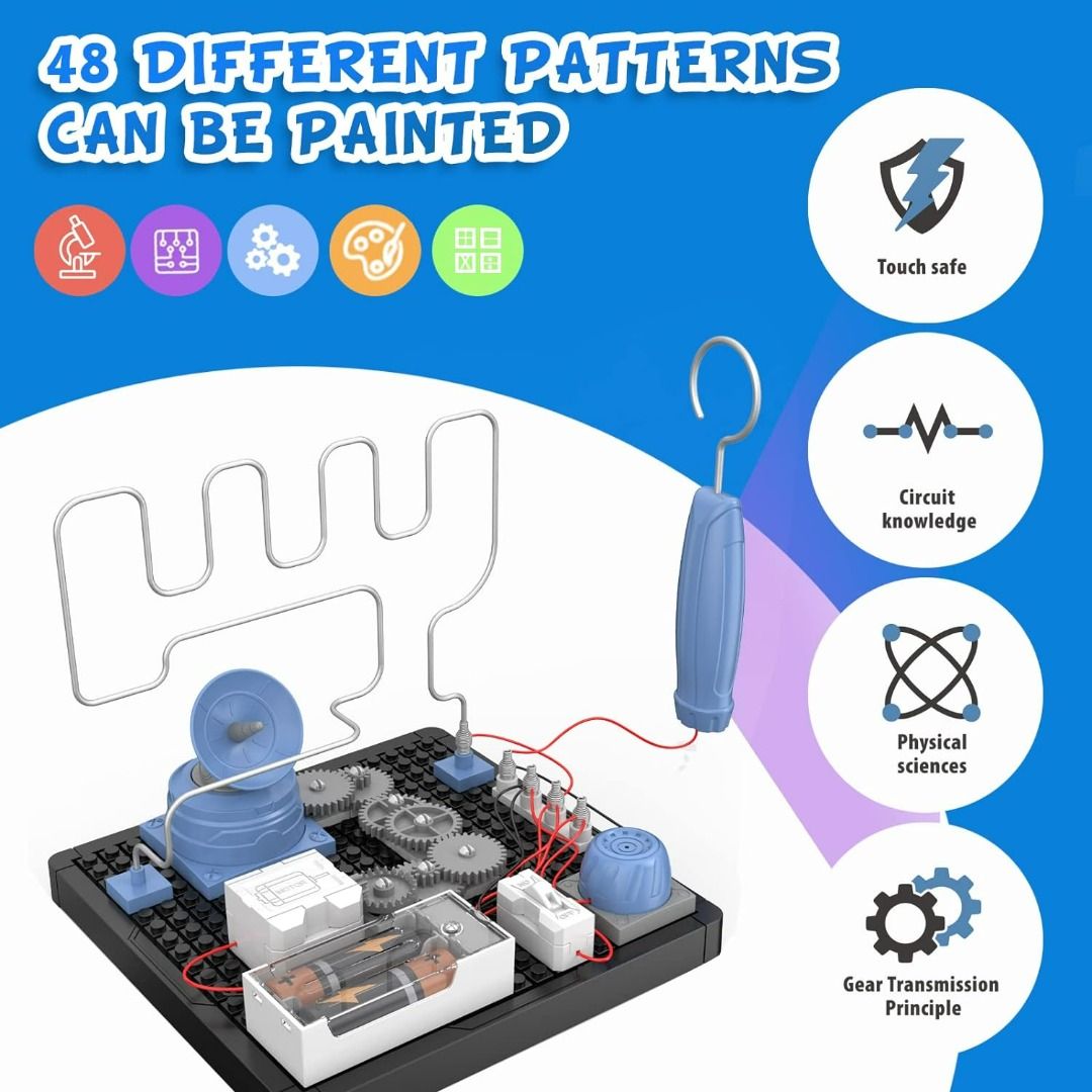 Serdios STEM Toys Electrical Maze Science Kit Exploration Kit for Circuit and Gear Principles Electronics Building Kit for Kids Ages 8 Educational
