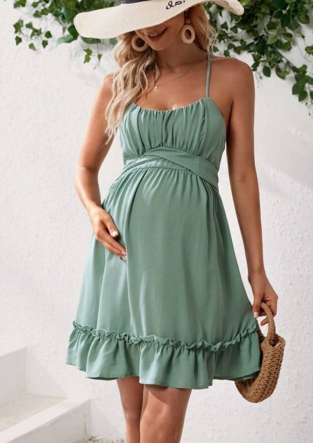 Shein green maternity dress - BN, Women's Fashion, Maternity wear on  Carousell