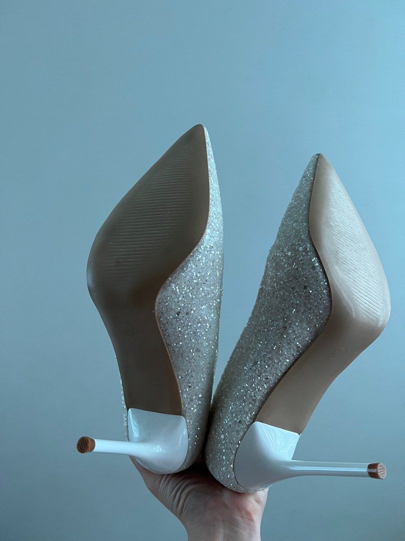 Glitter bridal heels hot sale