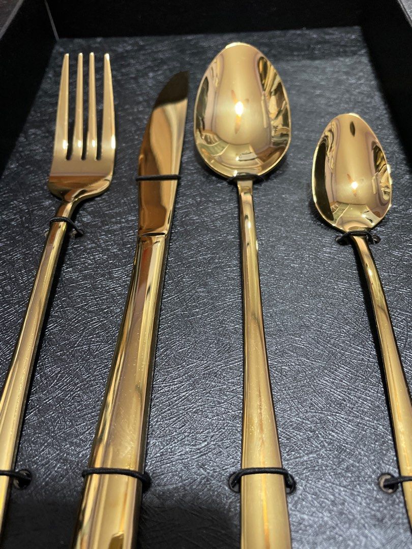 Gold and hotsell silver cutlery set