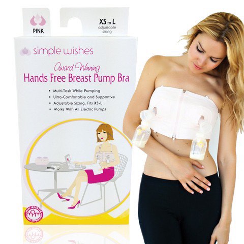 Lansinoh Simple Wishes Size XS-L Bra Hands Free Breast Pumping Bra Pump  Suction Soft Pink