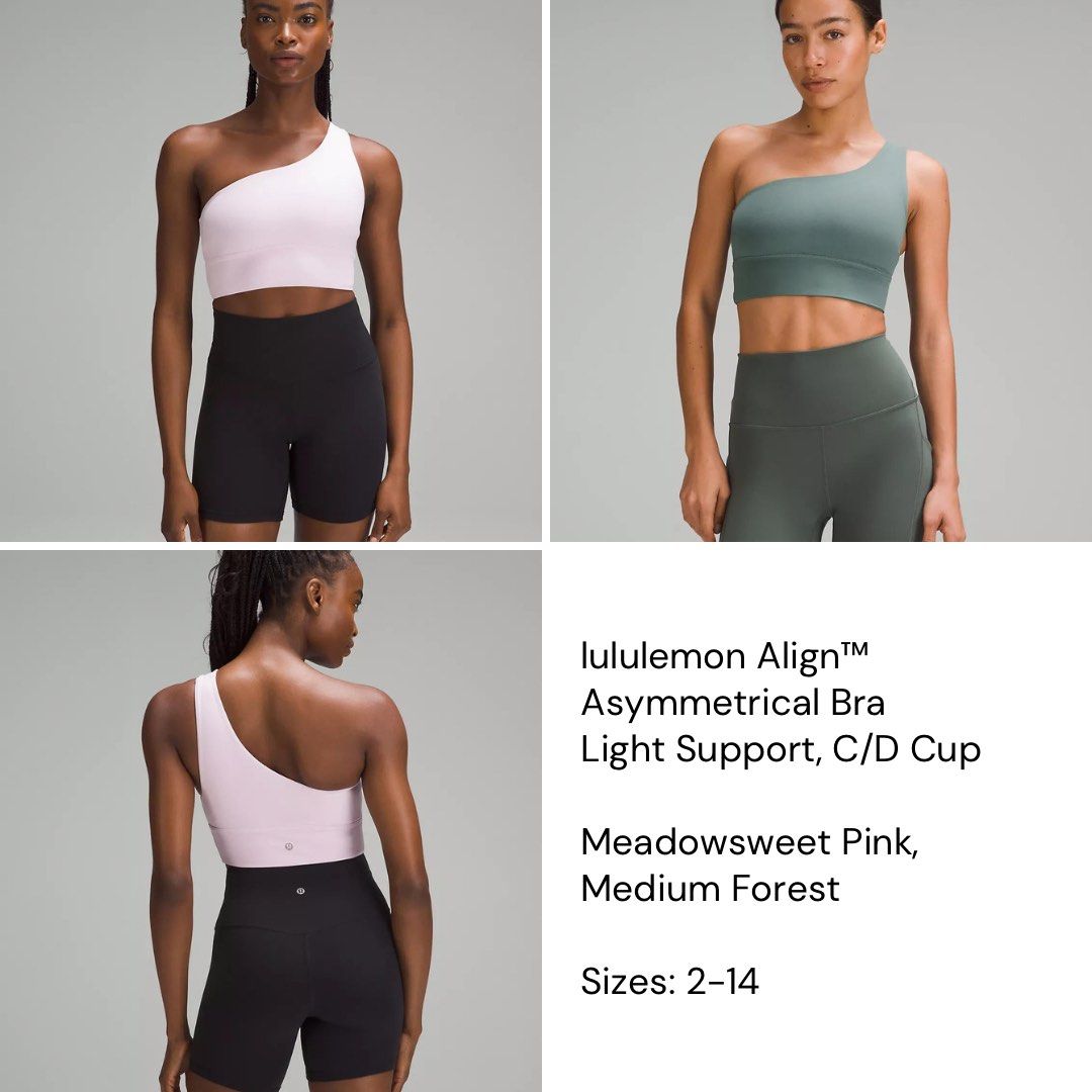 Sizes 2-14) lululemon Align™ Asymmetrical Bra Light Support, A/B, C/D Cup,  Women's Fashion, Activewear on Carousell