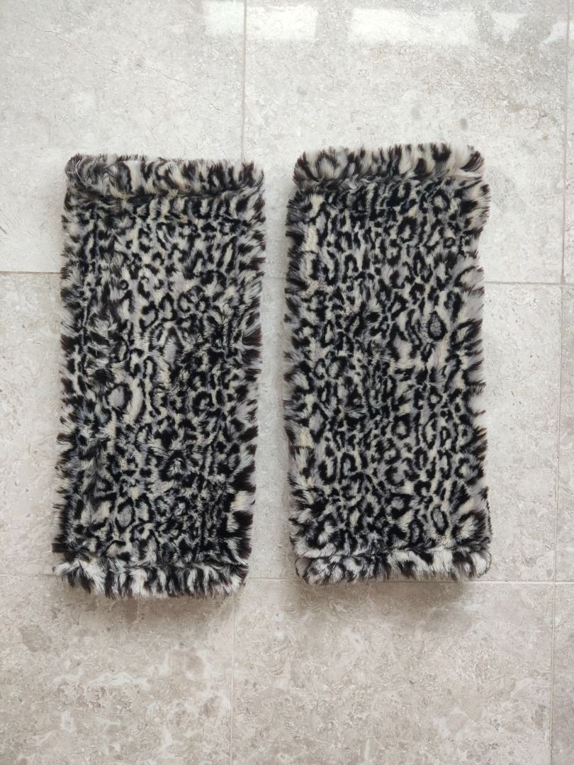 Snow Leopard Leg Warmers [Fluffy & Soft Material], Women's Fashion