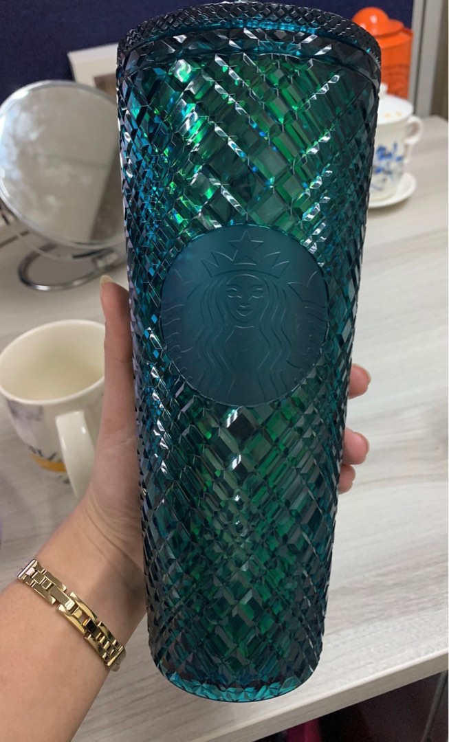 Brand New Starbucks Green Cold Cup Jeweled , Furniture & Home Living