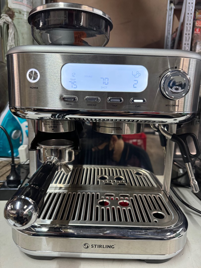 Stirling Premium Espresso Machine with Grinder, Furniture & Home Living, Kitchenware & Tableware