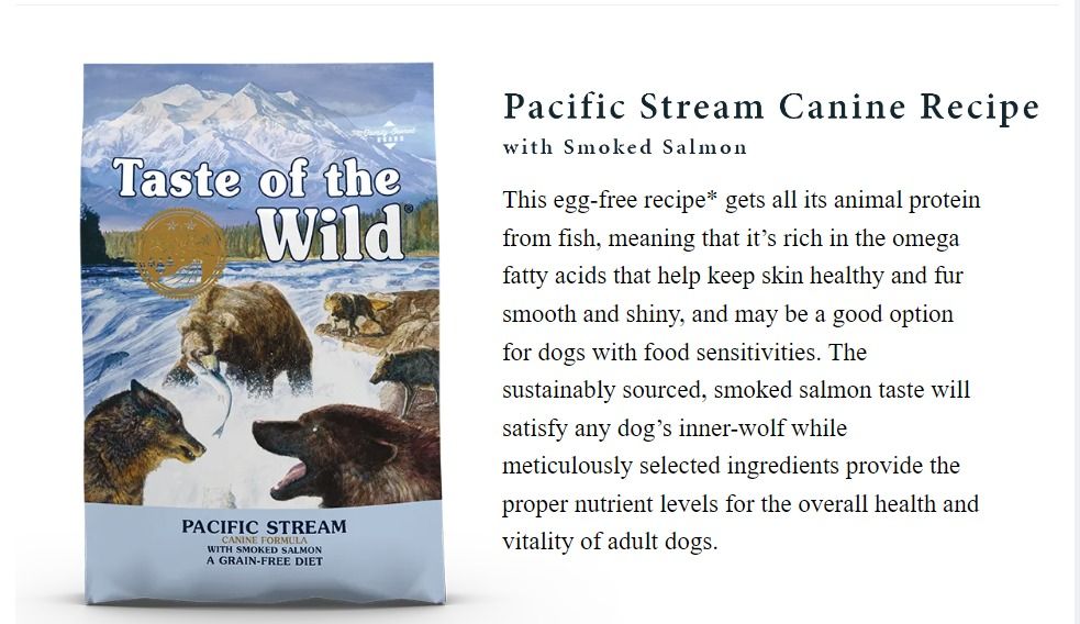Taste of the wild pacific stream canine new arrivals formula with smoked salmon