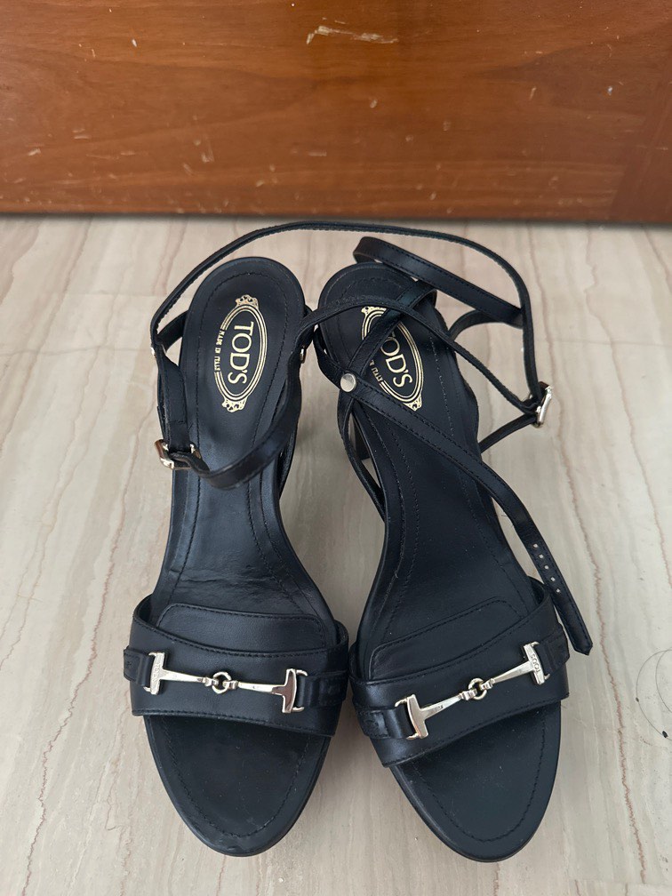 Tod s Black leather sandals size 36 Luxury Sneakers Footwear
