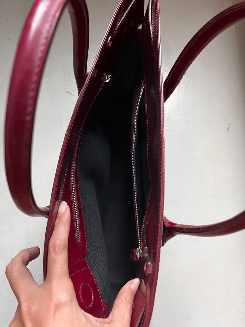 Red patent clearance leather tote bag