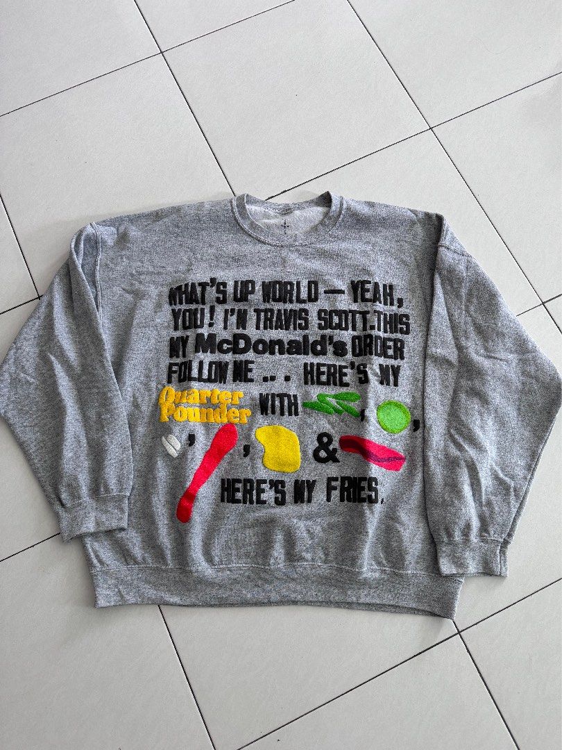 Travis Scott Cactus Jack x mcdonald sweater, Men's Fashion, Tops