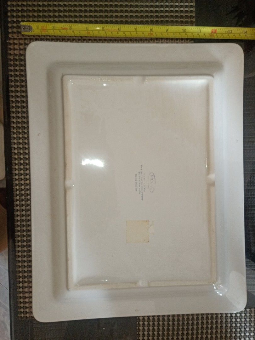 Tray (Category: Food Organisation & Storage) located in Singapore. Submitted by avtar283b (Listing ID 1265415421, Image 3). Description: 440Lx350Wx35D mm solid white ceramic tray. Made in Italy brand is Home..