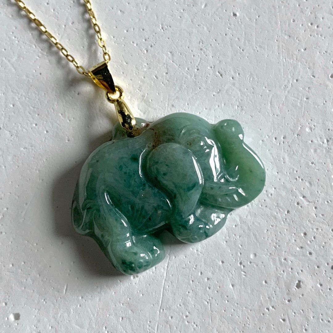 Real jade hotsell elephant necklace