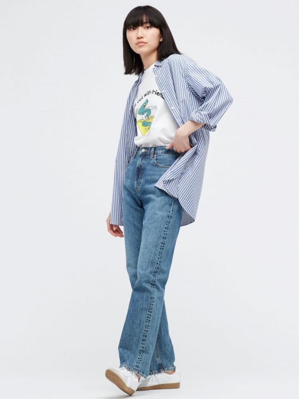 Uniqlo high rise straight jeans outlet