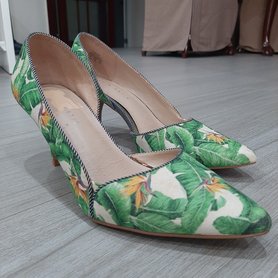 US Brand Katie Kelly High Heels Ful Tropical Print