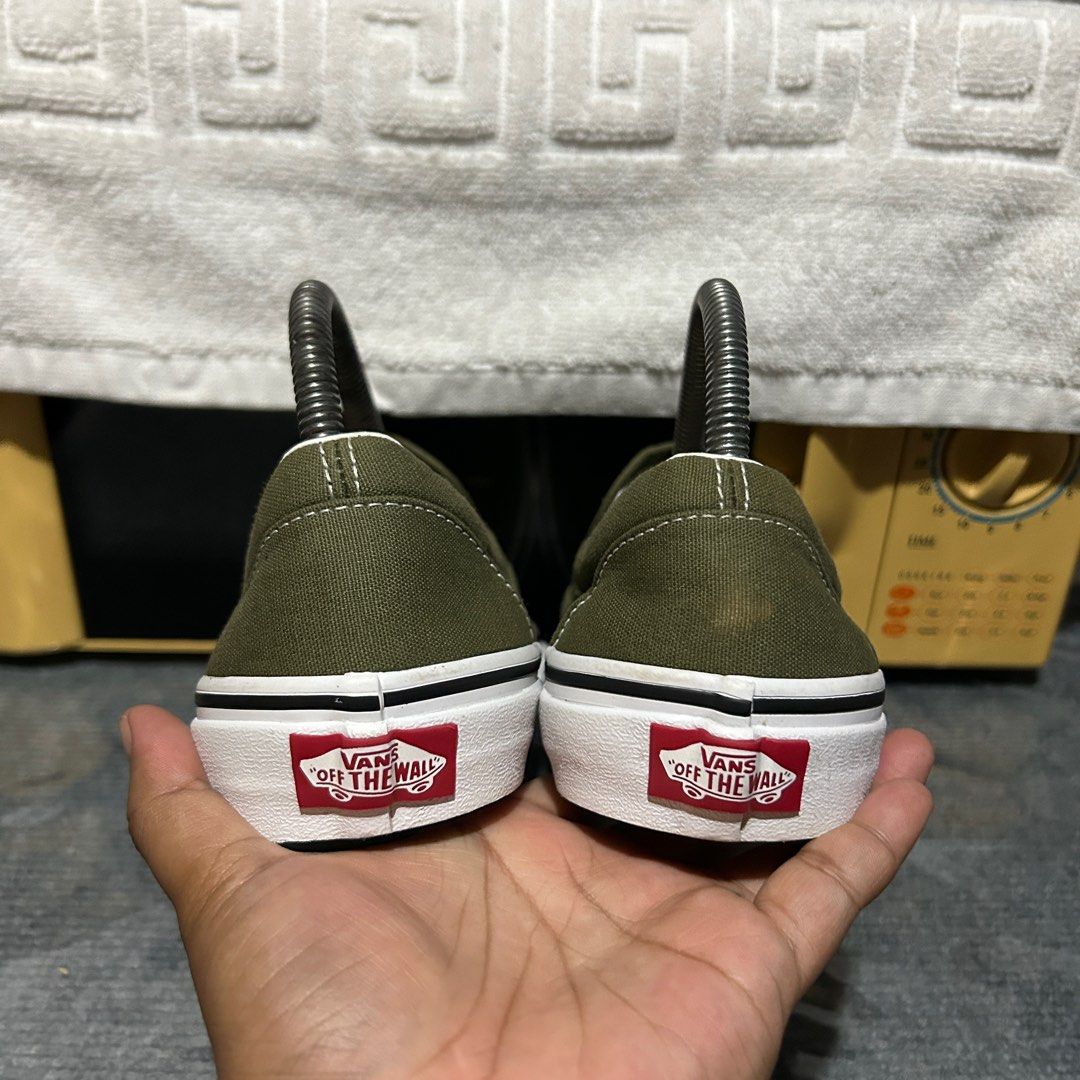 VANS CLASSIC SLIP ON OLIVE GREEN Women s Fashion Footwear