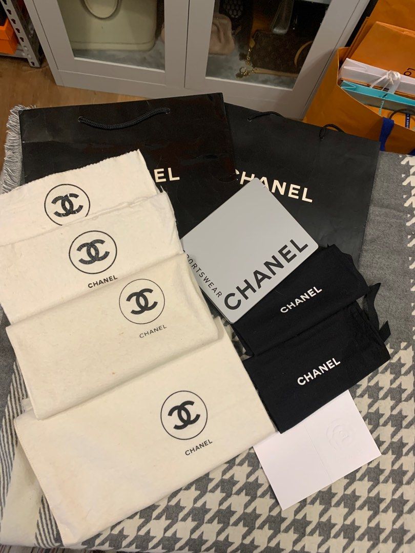 Chanel white vintage dustbags, Luxury, Accessories on Carousell