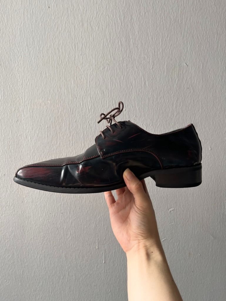 Vintage Cherry Red Leather Shoes