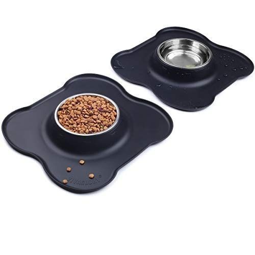 Vivaglory Dog Bowls Stainless Steel Water and Food Puppy Cat Bowls with Non  Spill Skid Resistant Silicone Mat