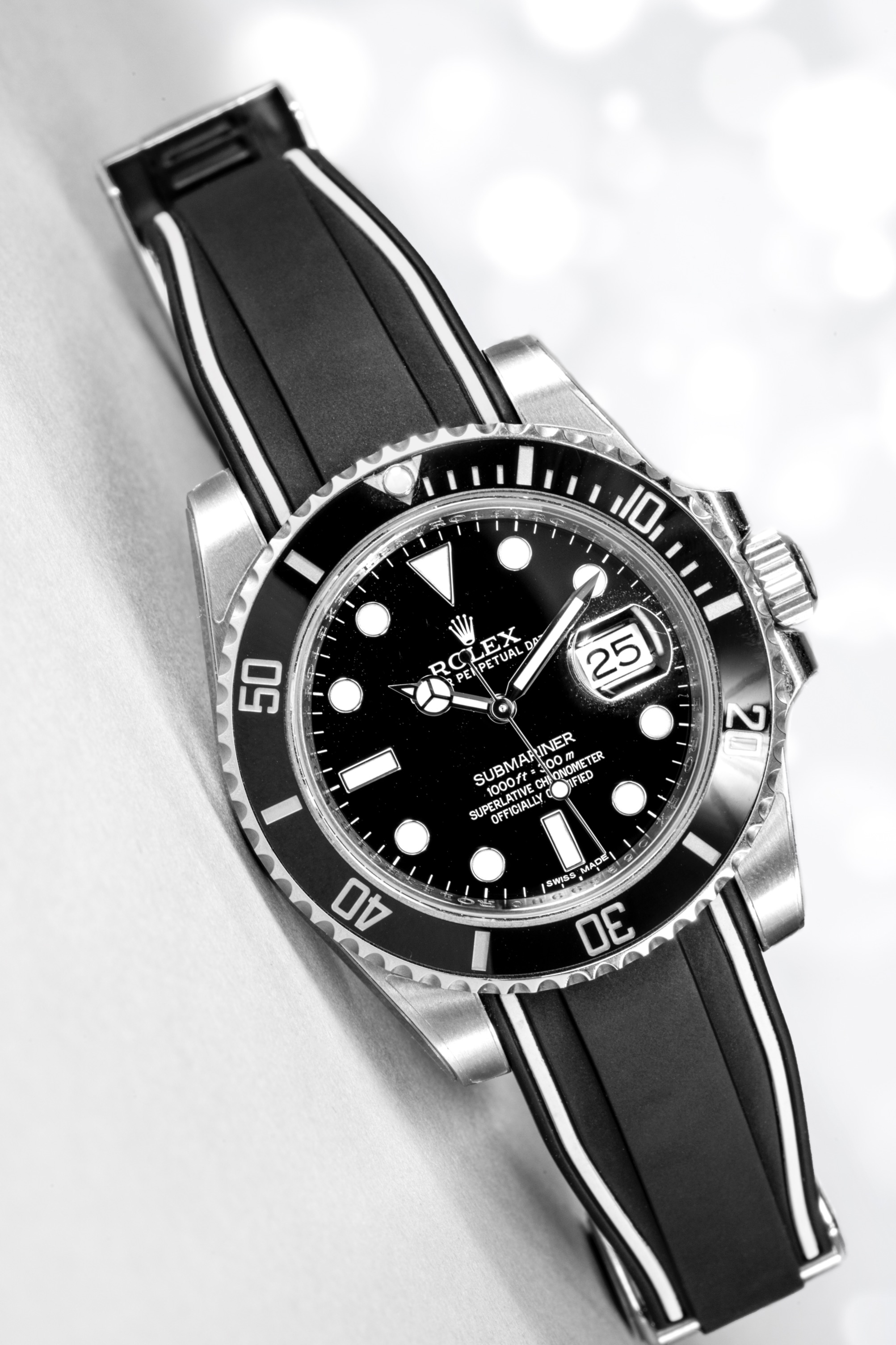 Rolex submariner discount black rubber strap
