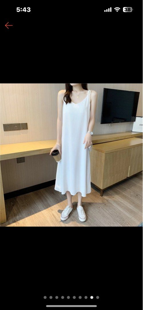 White sleeveless clearance chiffon loose dress