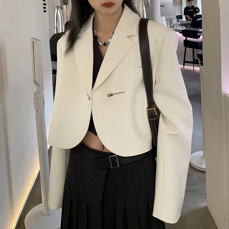 White Cropped Blazer