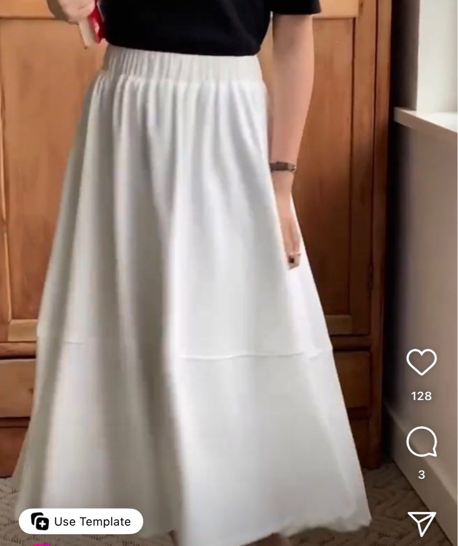 SHEIN Plus Shirred Chiffon Flare Skirt | SHEIN IN