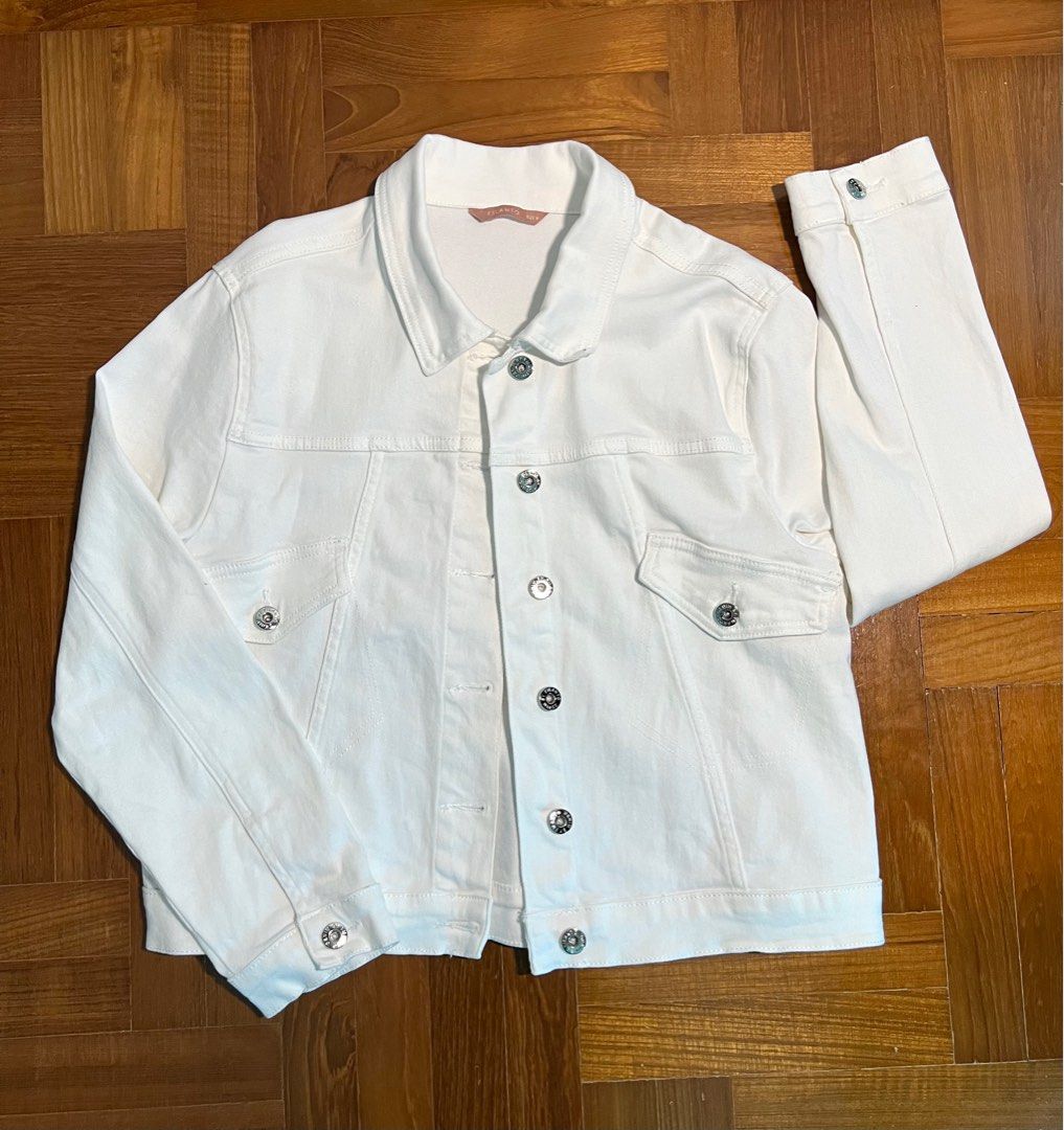 White denim discount jacket oversized