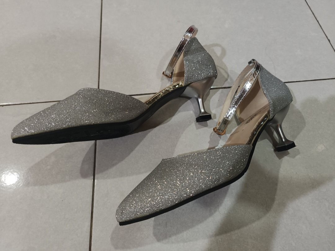 Elegant silver shoes best sale