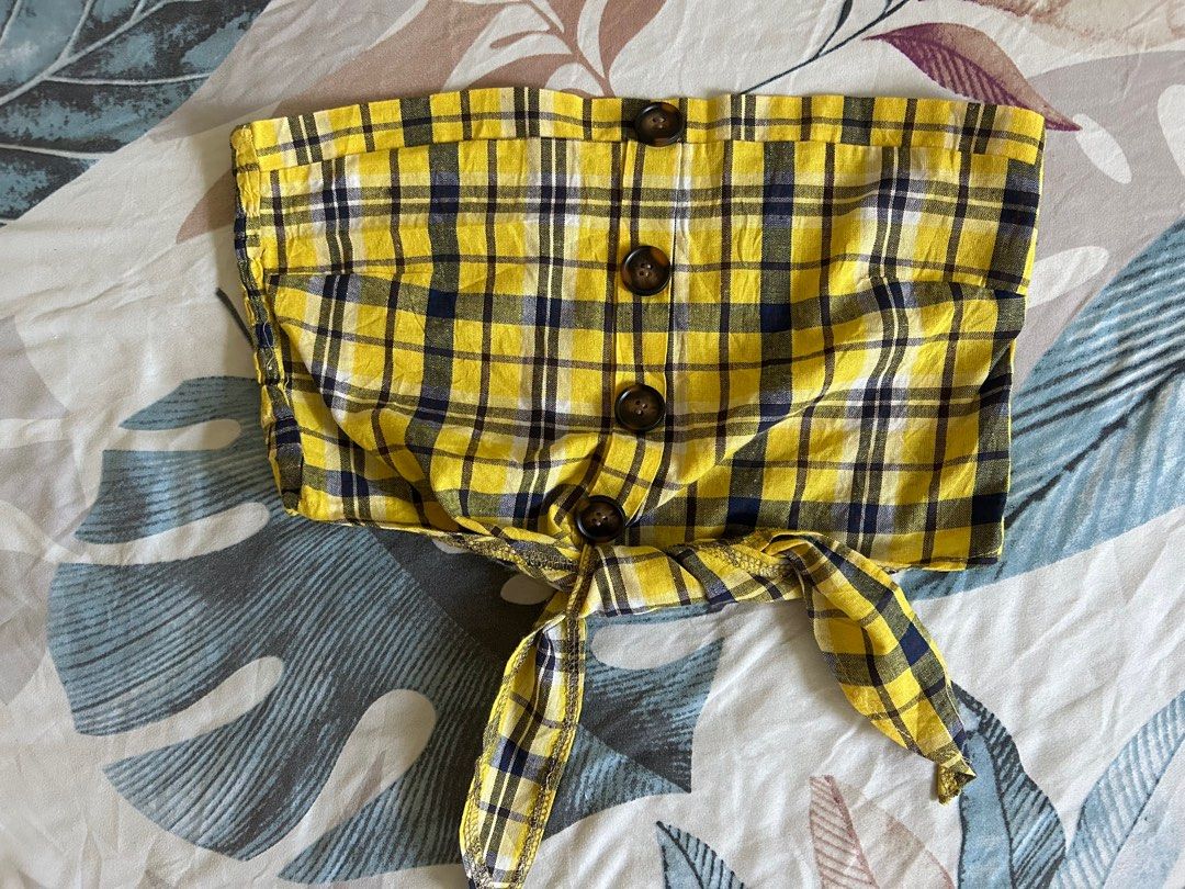 Yellow checkered 2025 tube top