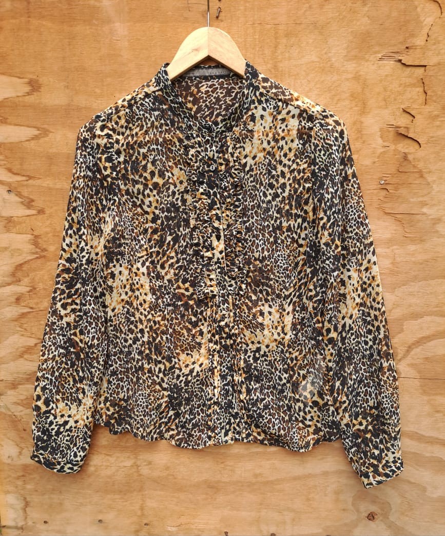 ZARA Leopard Button Down Shirts
