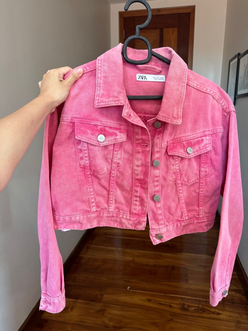 Zara pink jean jacket online