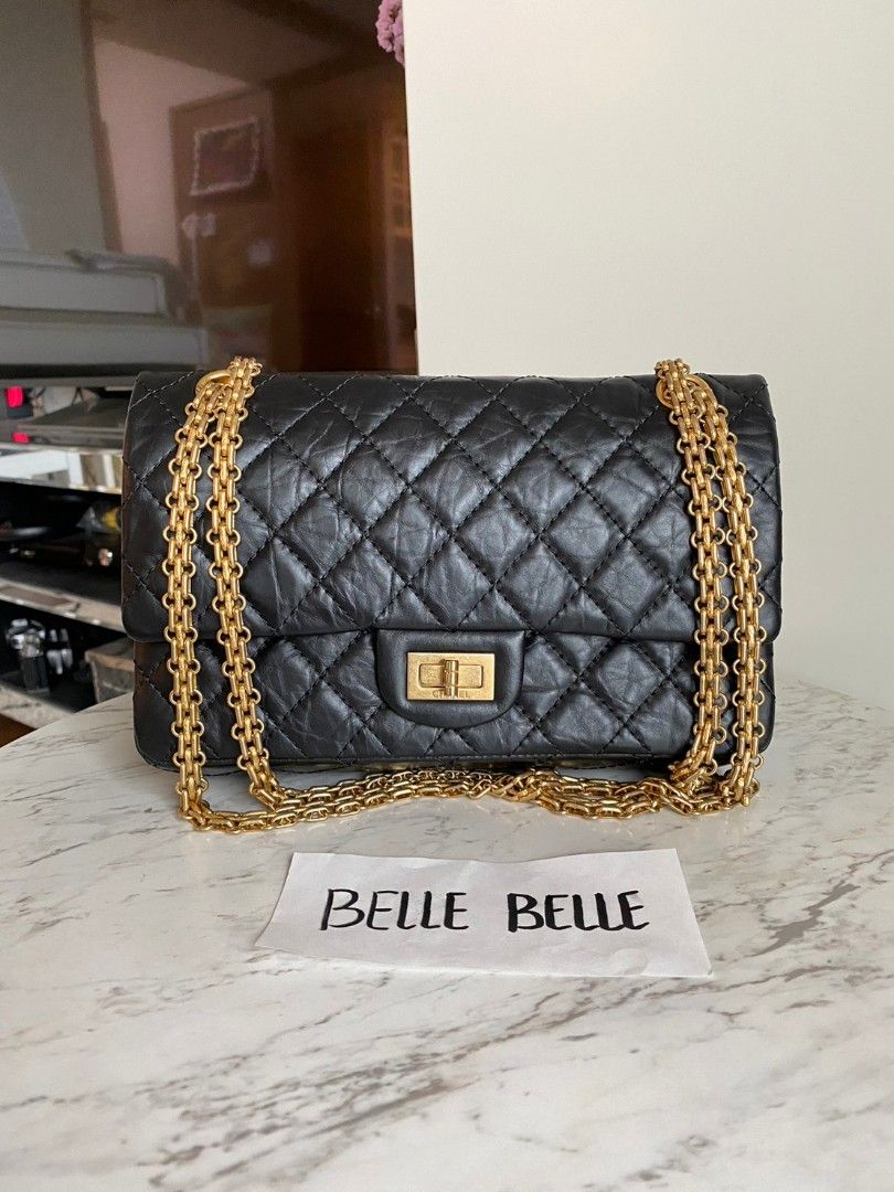 2023 SALE AUTH CHANEL REISSUE 225 SMALL FLAP GHW