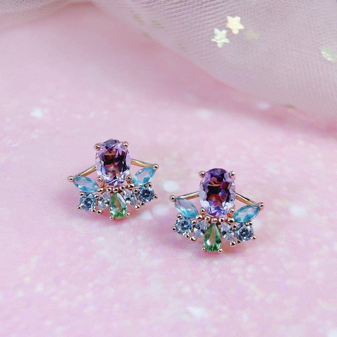 Gemstone cluster earrings outlet
