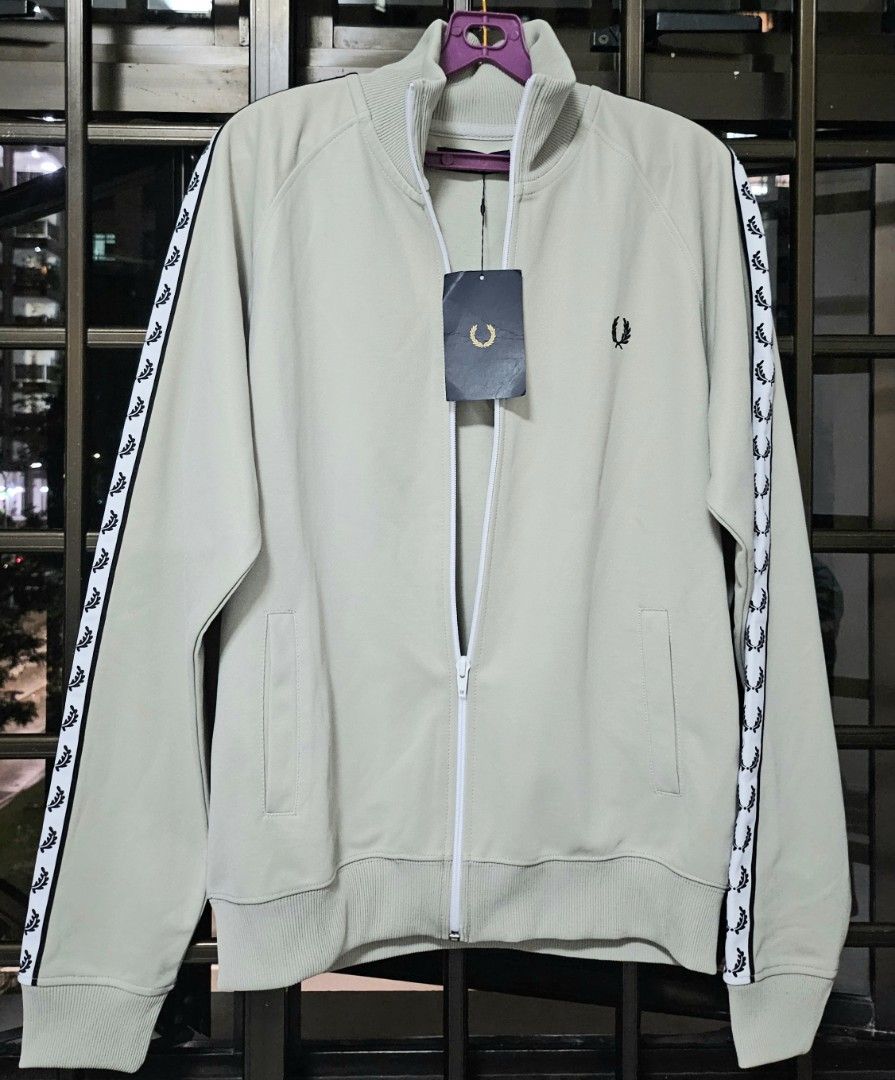 Fred Perry Taped Track Jacket in Mint Green AUTHENTIC M