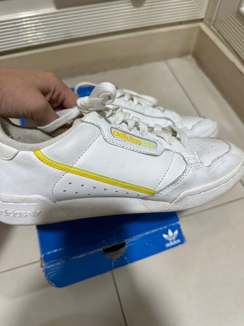 Adidas Continental 80 Yellow White Sneakers Women s Fashion
