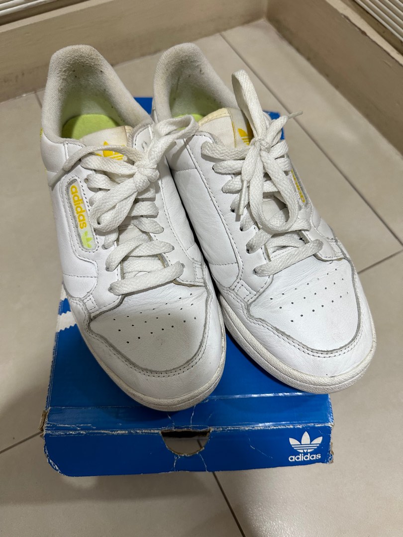 Adidas Continental 80 Yellow White Sneakers Women s Fashion