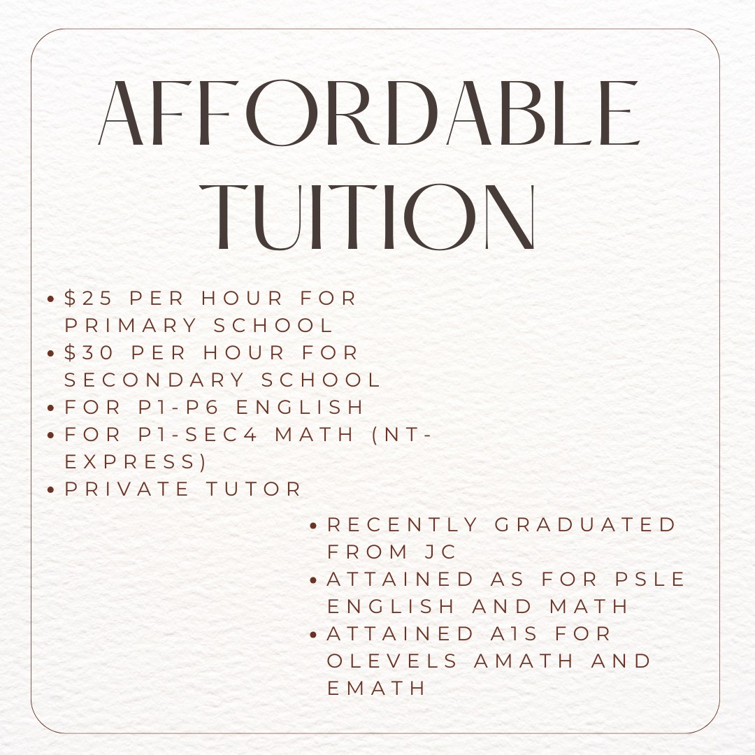 affordable tuition!!, Learning & Enrichment, Enrichment & Tuition on ...