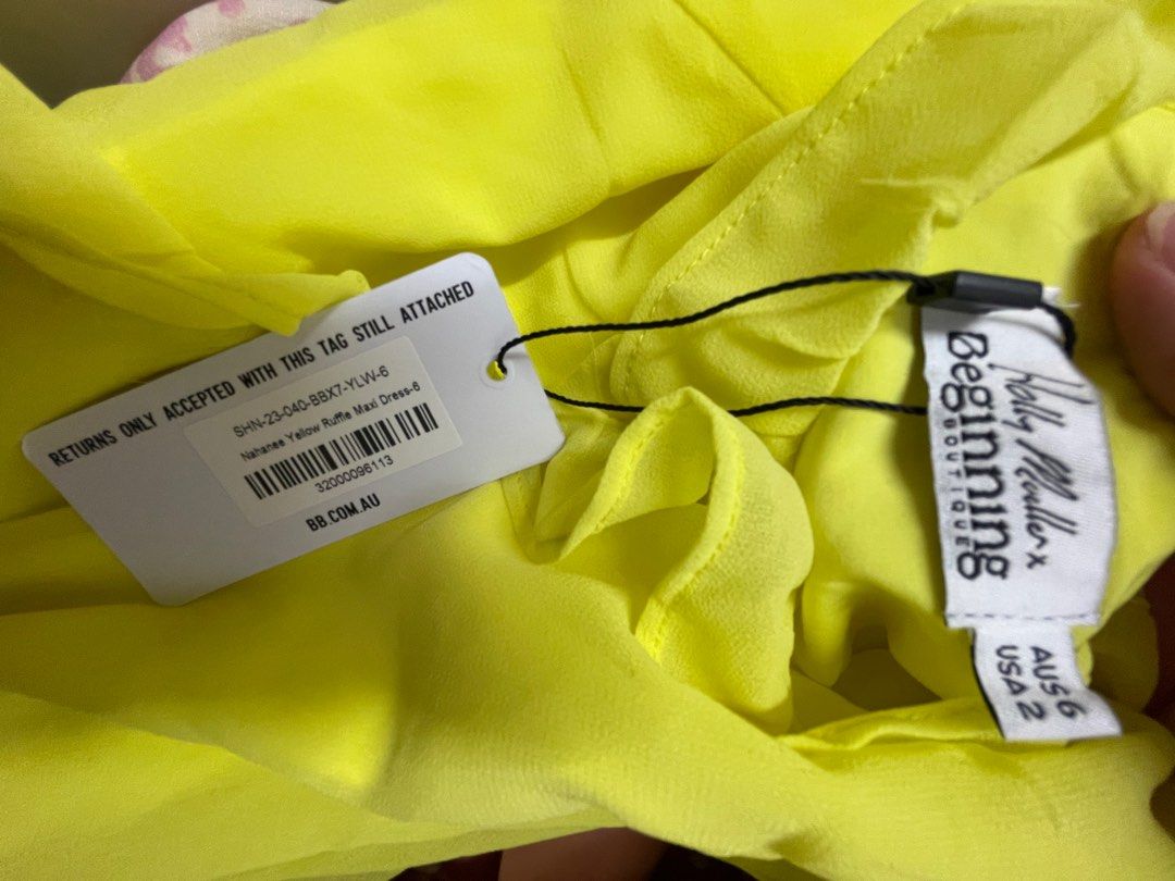 Nahanee Yellow Ruffle Maxi Dress – Beginning Boutique US