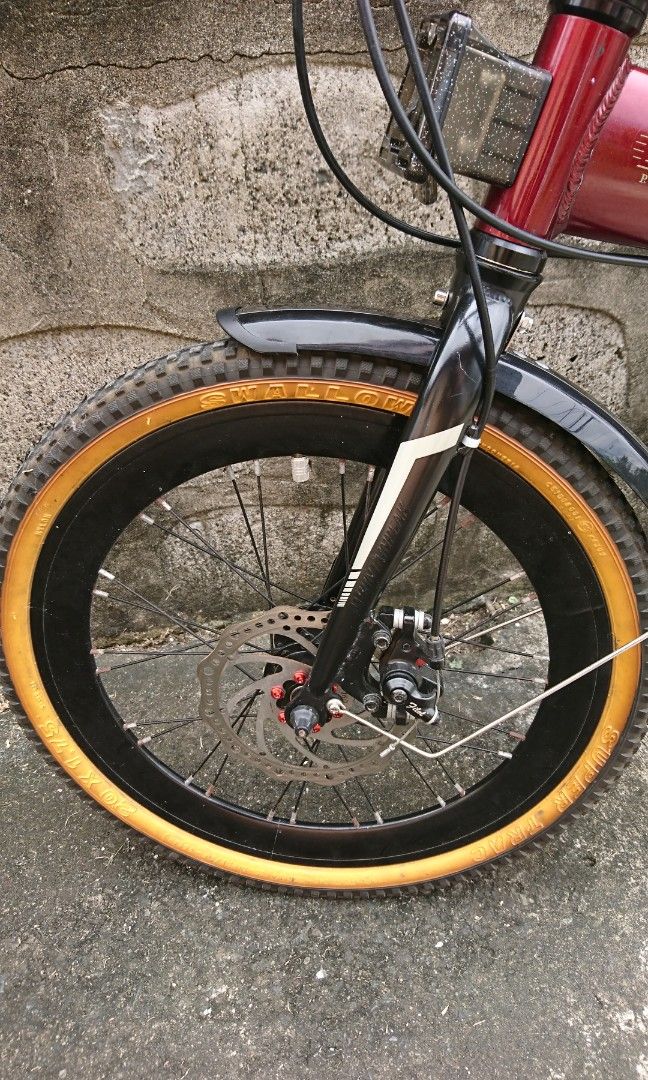 RUSH Bickerton MK1 Junction Glossy Cherry Red Disc Break Front with Dahon Upgrades (Category: Bicycles) located in Paranaque City. Submitted by adrenochrome (Listing ID 1265559350, Image 2). Description: up For Sale!!!! For Sale is my cousin's Authentic / Original Bickerton Portables MK1 Junction Folding Bike with Upgrades!!!! not your typical Bickerton Folding Bike. this was a project bike of my cousin who has already quit biking hence he is now
