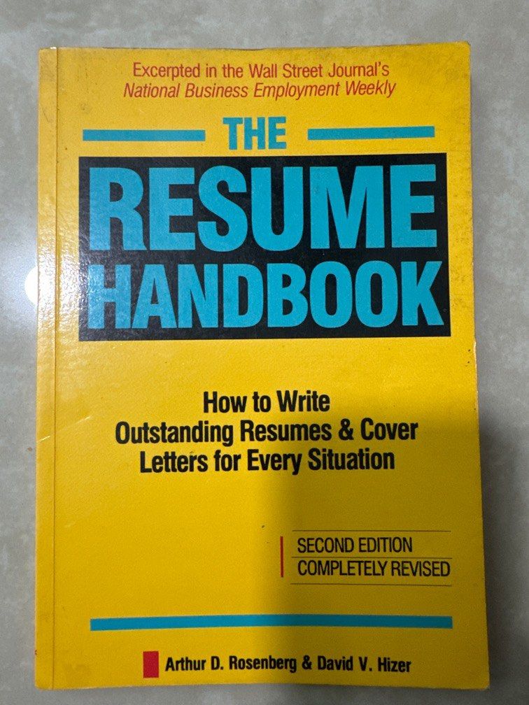 Book- The Resume handbook how to write outstanding resumes and cover ...