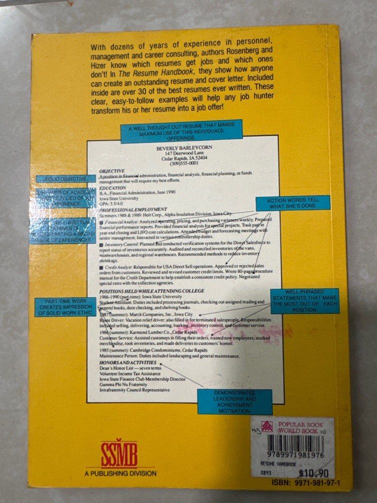 Book- The Resume handbook how to write outstanding resumes and cover ...