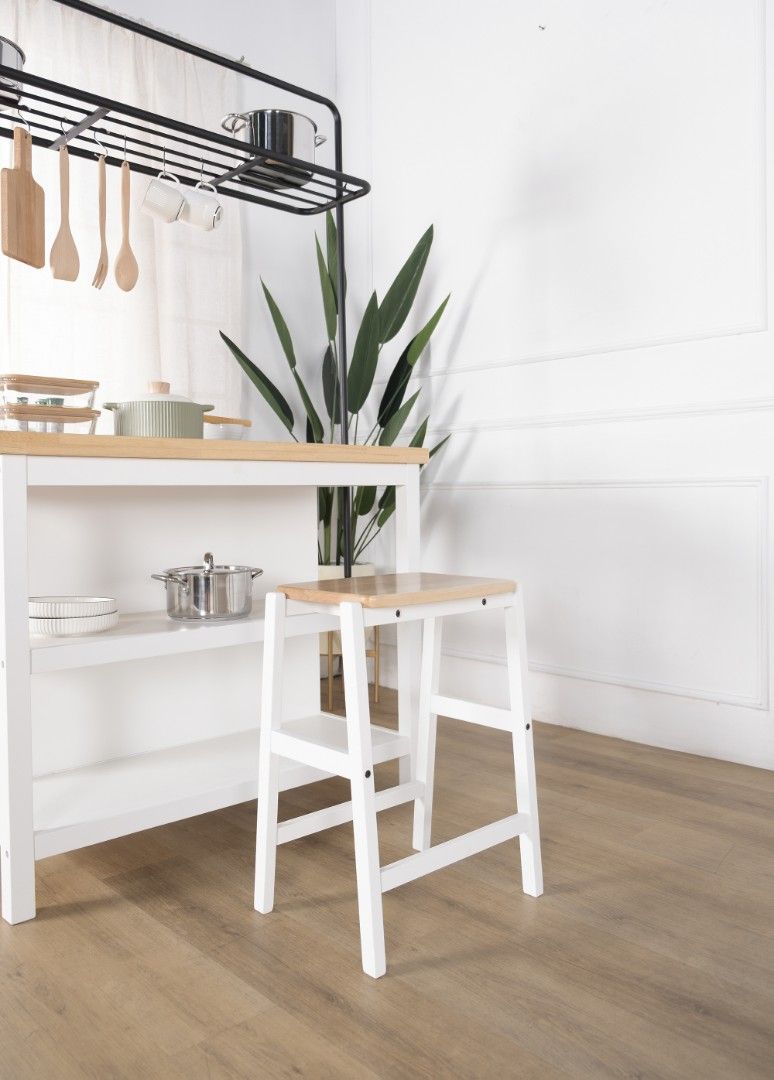 [Brand New Set 1T+2C] Kitchen Island, Breakfast Table with Metal Rack ...