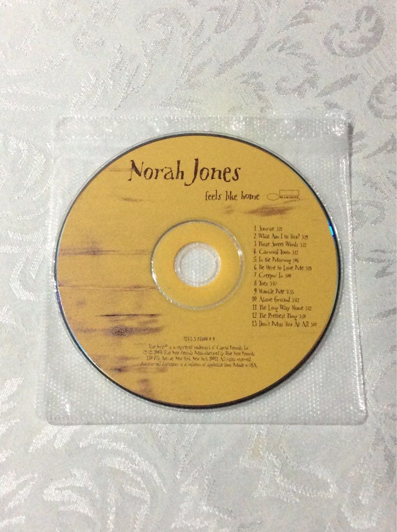 [Bundle] Norah Jones (Category: CDs & DVDs) located in Cavite. Submitted by hellomiming (Listing ID 1265723636, Image 2). Description: (NO CASE, CD ONLY) Norah Jones CDs 🔹Come Away With Me 🔹Feels Like Home ▪️Used. May have minor scratches but working well. ▪️Original CD but NO ORIGINAL CASING. ▪️Was stored in a CD File Album so NO ORIGINAL CASING. CD ONLY. ▪️WILL SHIP IN A CD SLEEVE. FAQs: ✅LAST PRICE POSTED. FIRM ON PRICE POSTED! Please do not