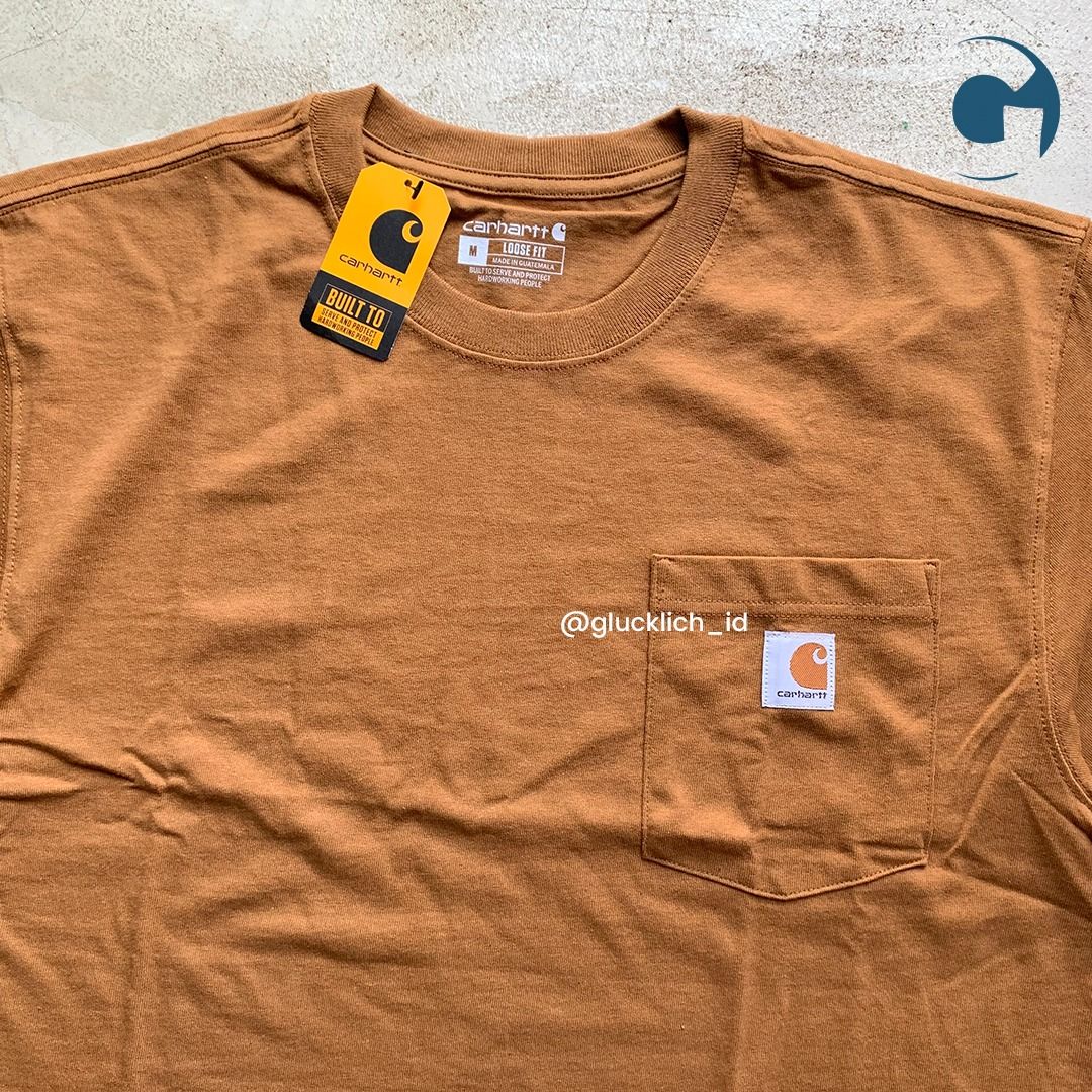 Carhartt, Loose Fit Heavyweight Short Sleeve Pocket in Brown (K87) (IRR)