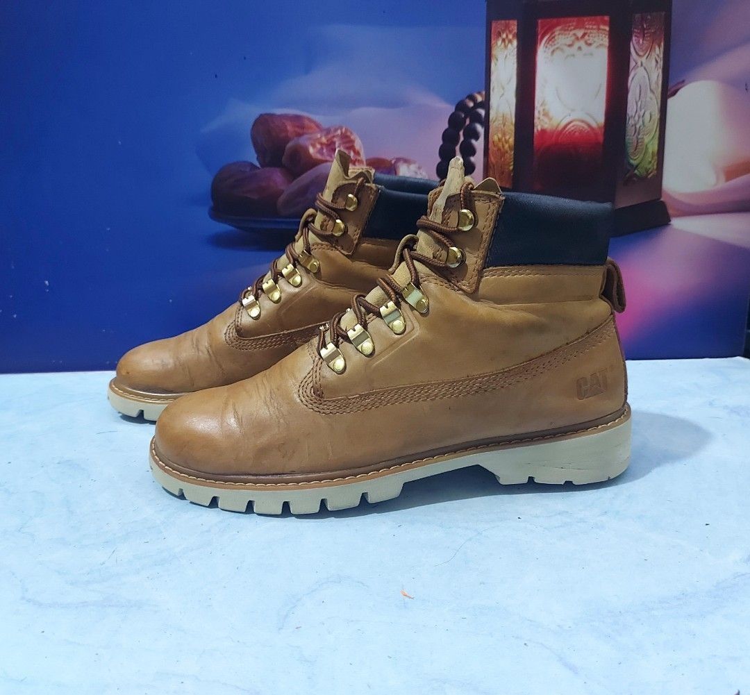 Caterpillar High Boots Trapery Lexicon Leather P722849 Honey Reset Size 40