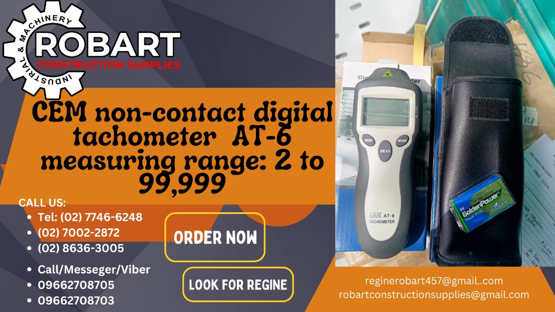 CEM non-contact digital tachometer AT-6 measuring range: 2 to 99,999 ...
