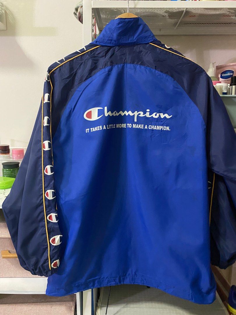 Champion blue sales windbreaker